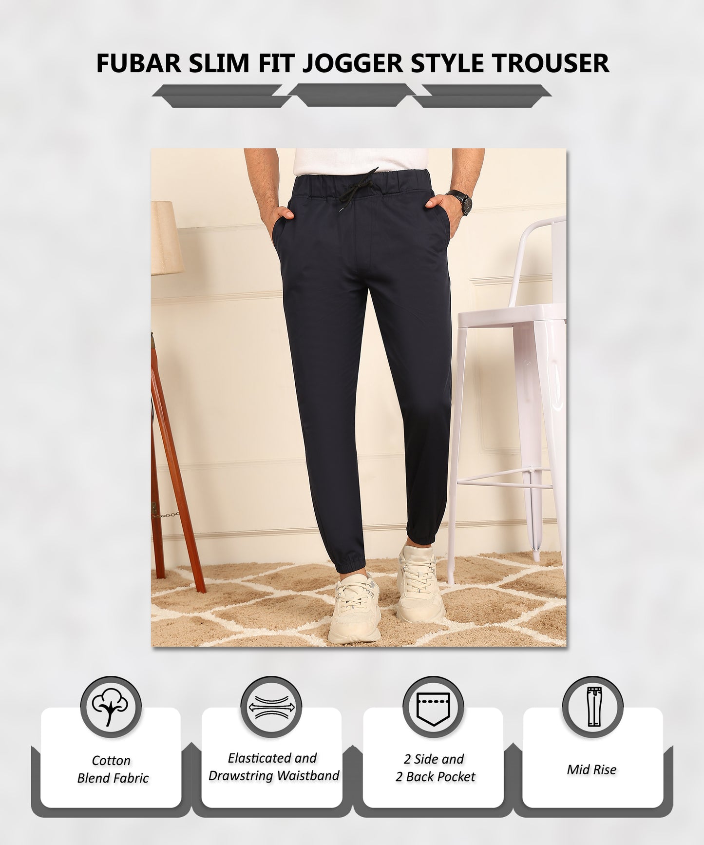 Slim Fit Jogger Style Trousers
