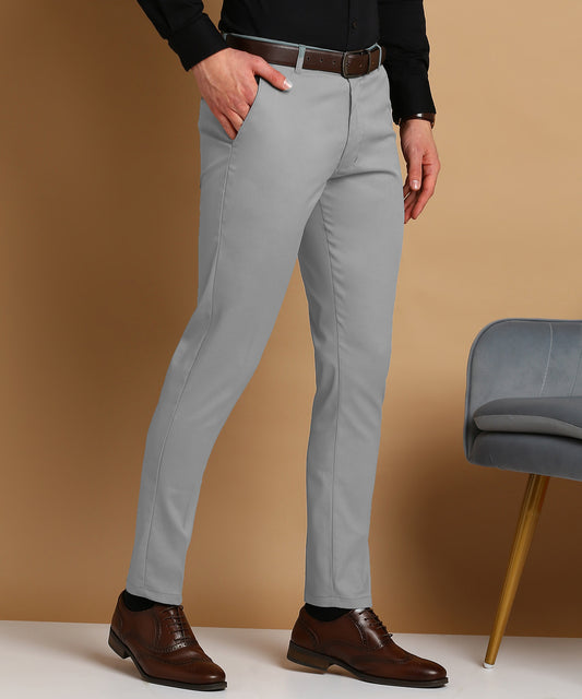 Slim Fit Men Blue Trousers