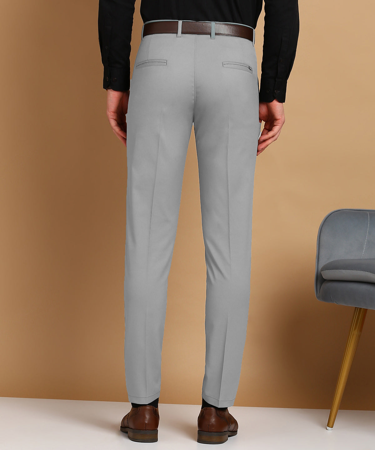 Slim Fit Men Blue Trousers
