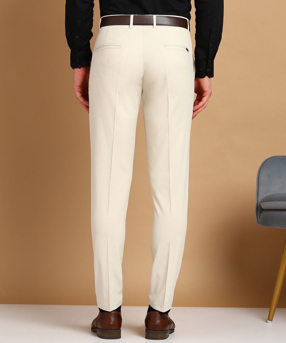 Slim Fit Men Blue Trousers