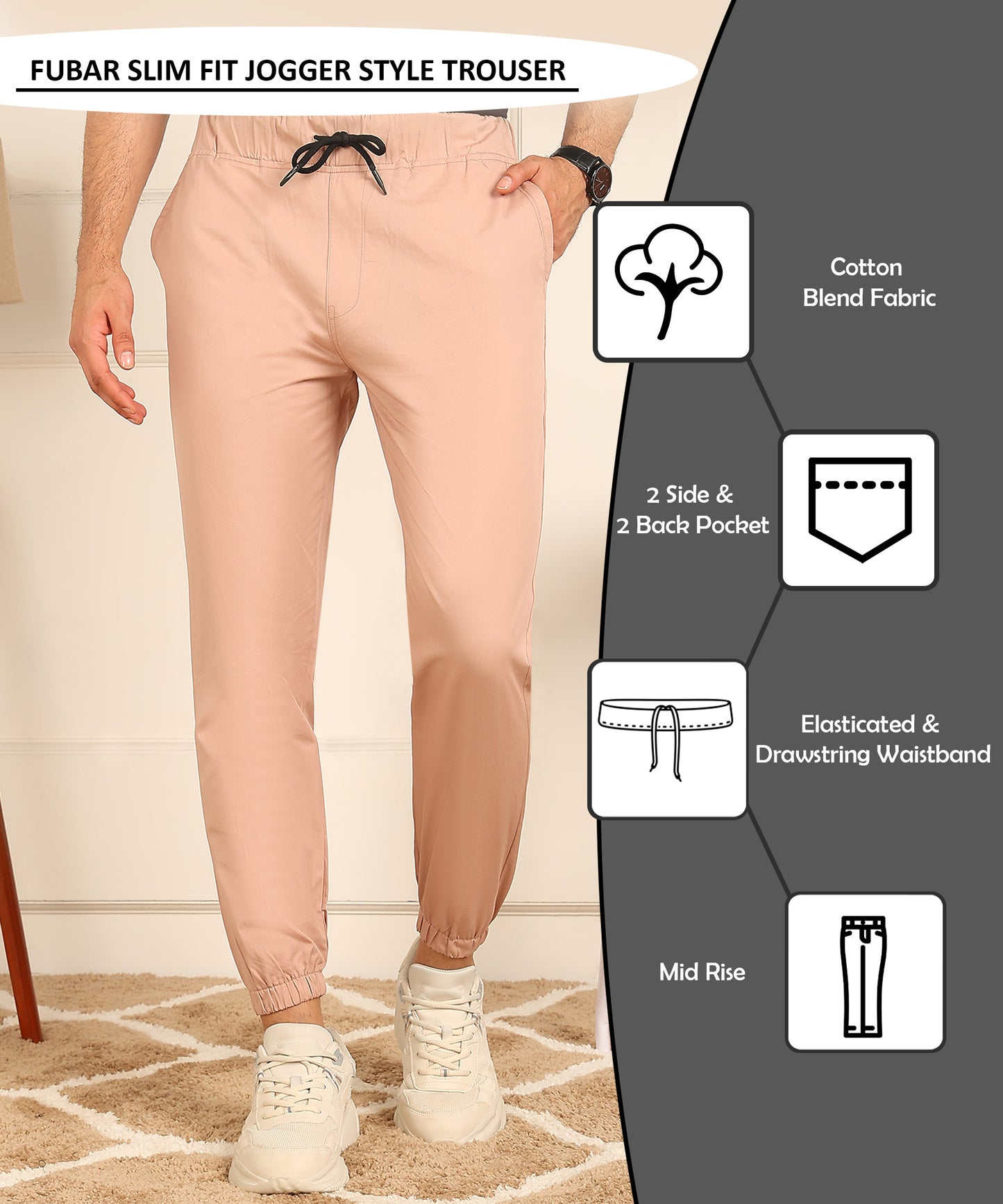 Slim Fit Jogger Style Trousers