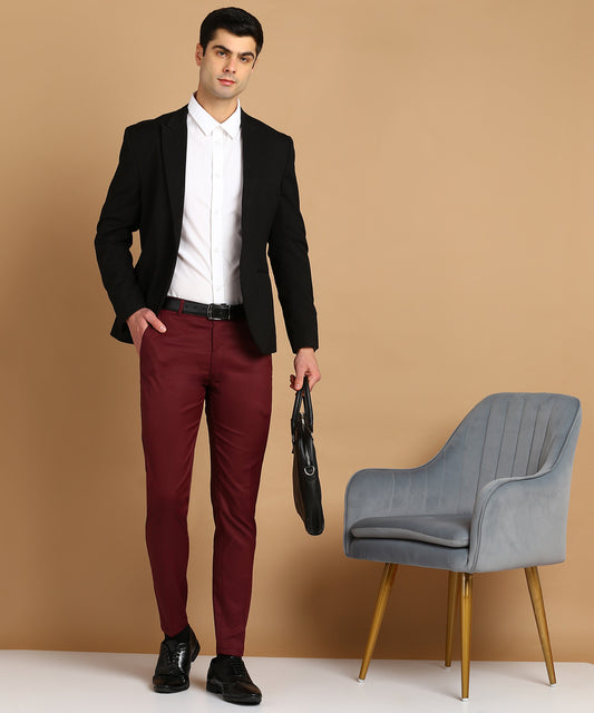 Slim Fit Men Blue Trousers