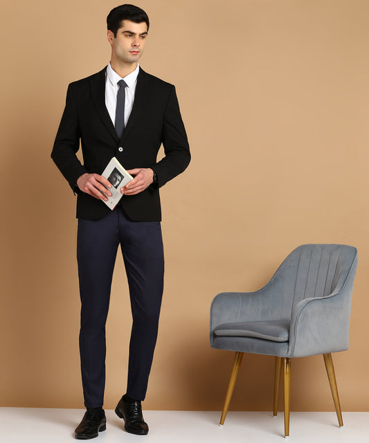 Slim Fit Men Blue Trousers