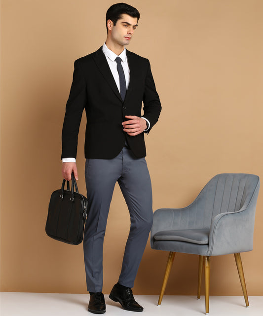 Slim Fit Men Blue Trousers