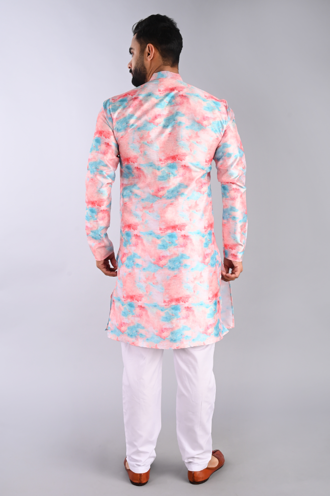 Men Printed Straight Kurta (Multicolor)