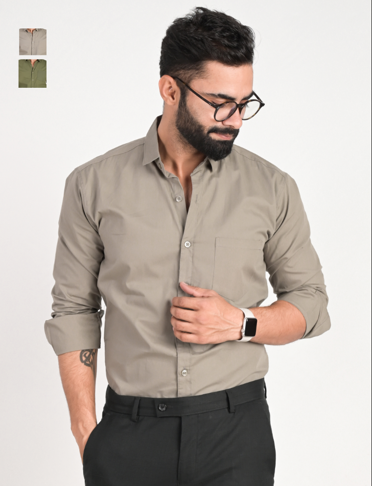 Men Solid Formal Multicolor Shirt (Pack of 2)