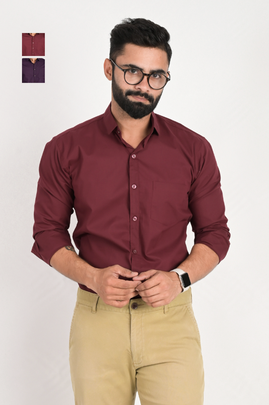 Men Solid Formal Multicolor Shirt (Pack of 2)