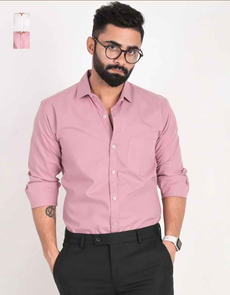 Men Solid Formal Multicolor Shirt (Pack of 2)