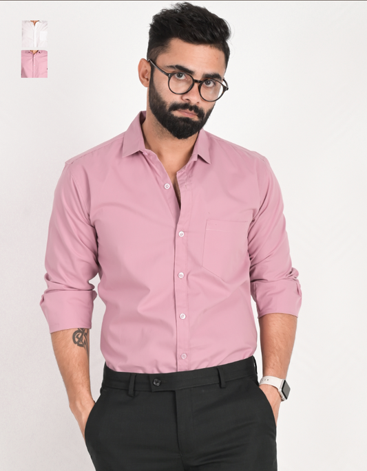Men Solid Formal Multicolor Shirt (Pack of 2)