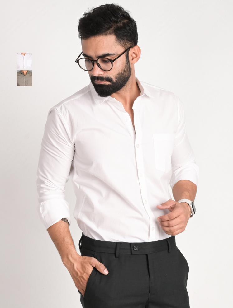 Men Solid Formal Multicolor Shirt (Pack of 2)