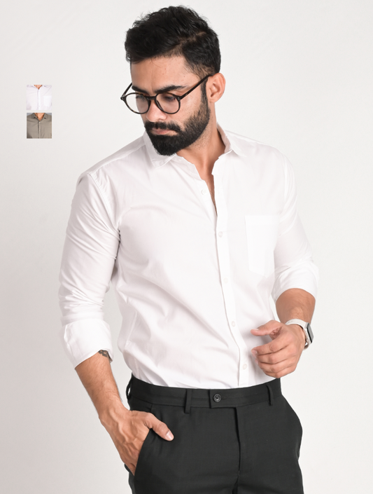Men Solid Formal Multicolor Shirt (Pack of 2)