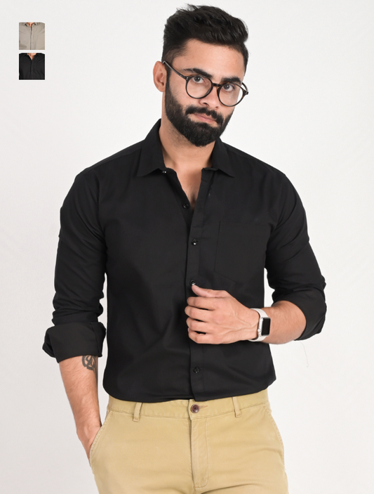 Men Solid Formal Multicolor Shirt (Pack of 2)