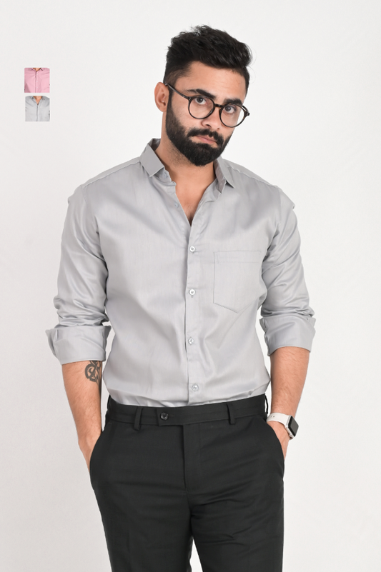 Men Solid Formal Multicolor Shirt (Pack of 2)