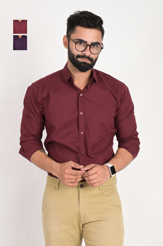 Men Solid Formal Multicolor Shirt (Pack of 2)