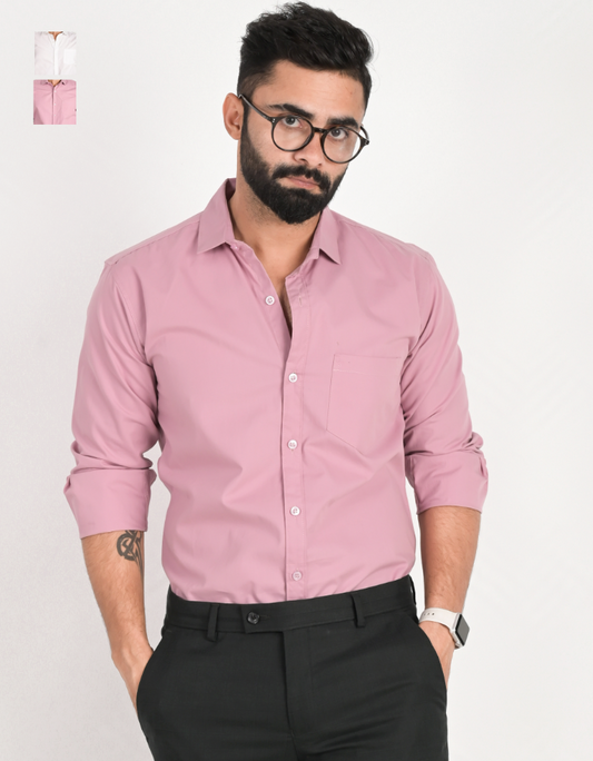 Men Solid Formal Multicolor Shirt (Pack of 2)