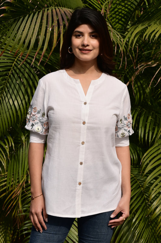 FUBAR Casual Embroidered Women Top