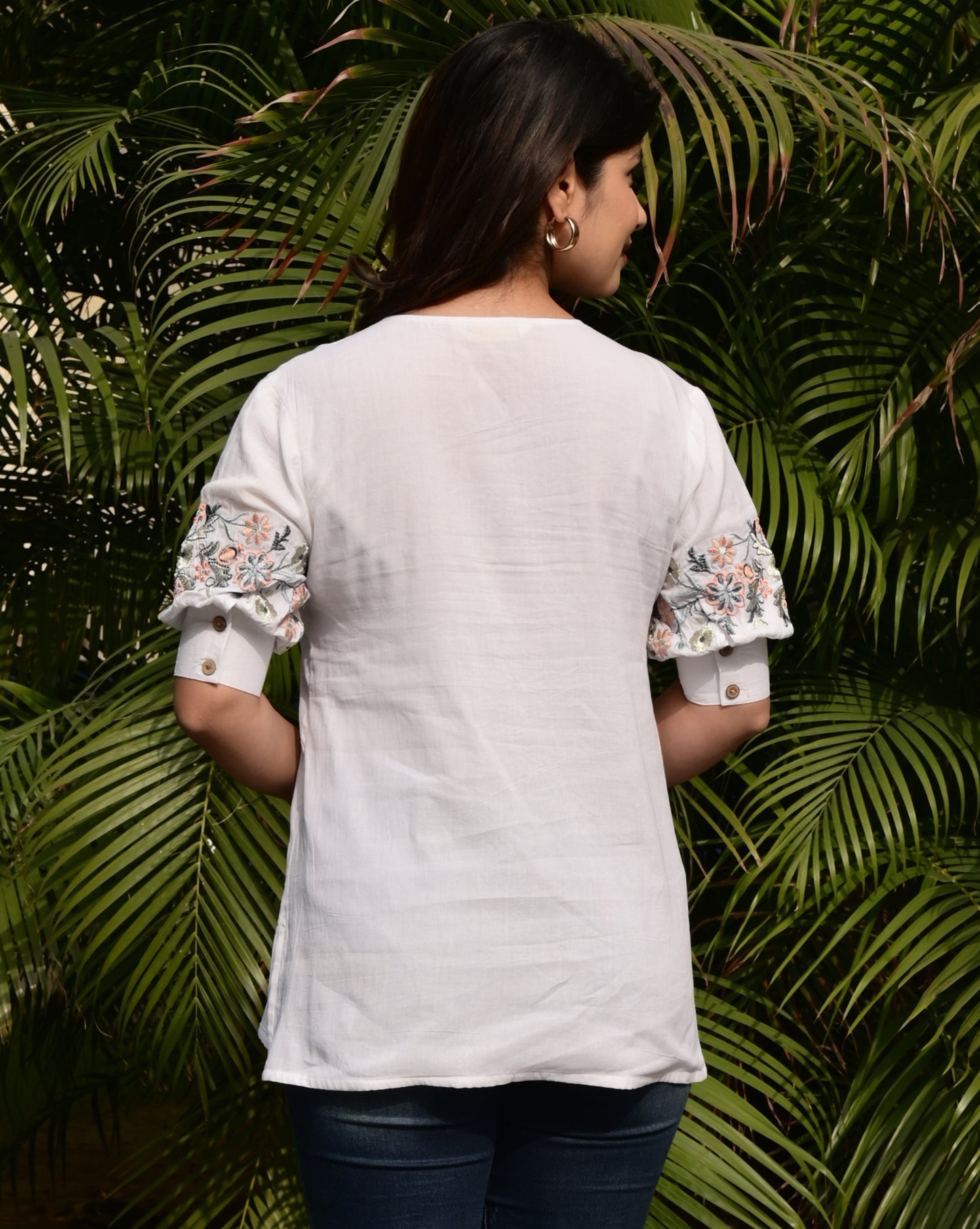 FUBAR Casual Embroidered Women Top
