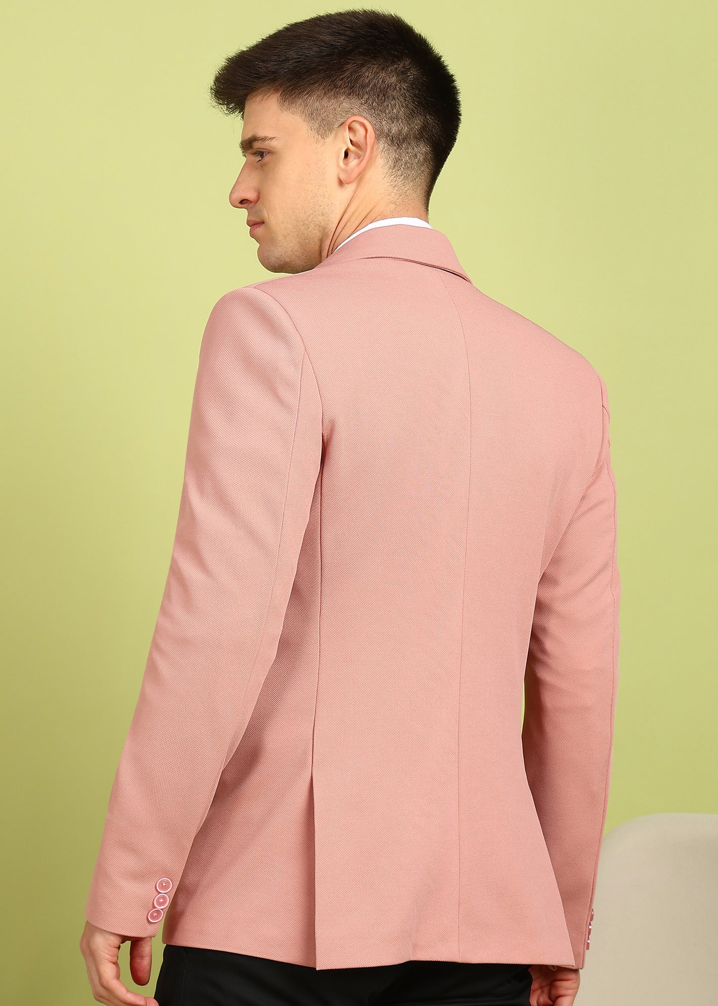 Solid Single Breasted Formal Men Blazer