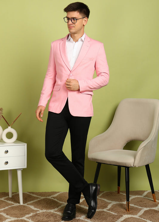 Solid Single Breasted Formal Men Blazer
