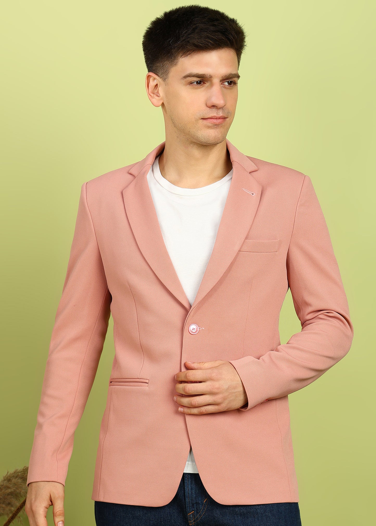 Solid Single Breasted Party Men Blazer