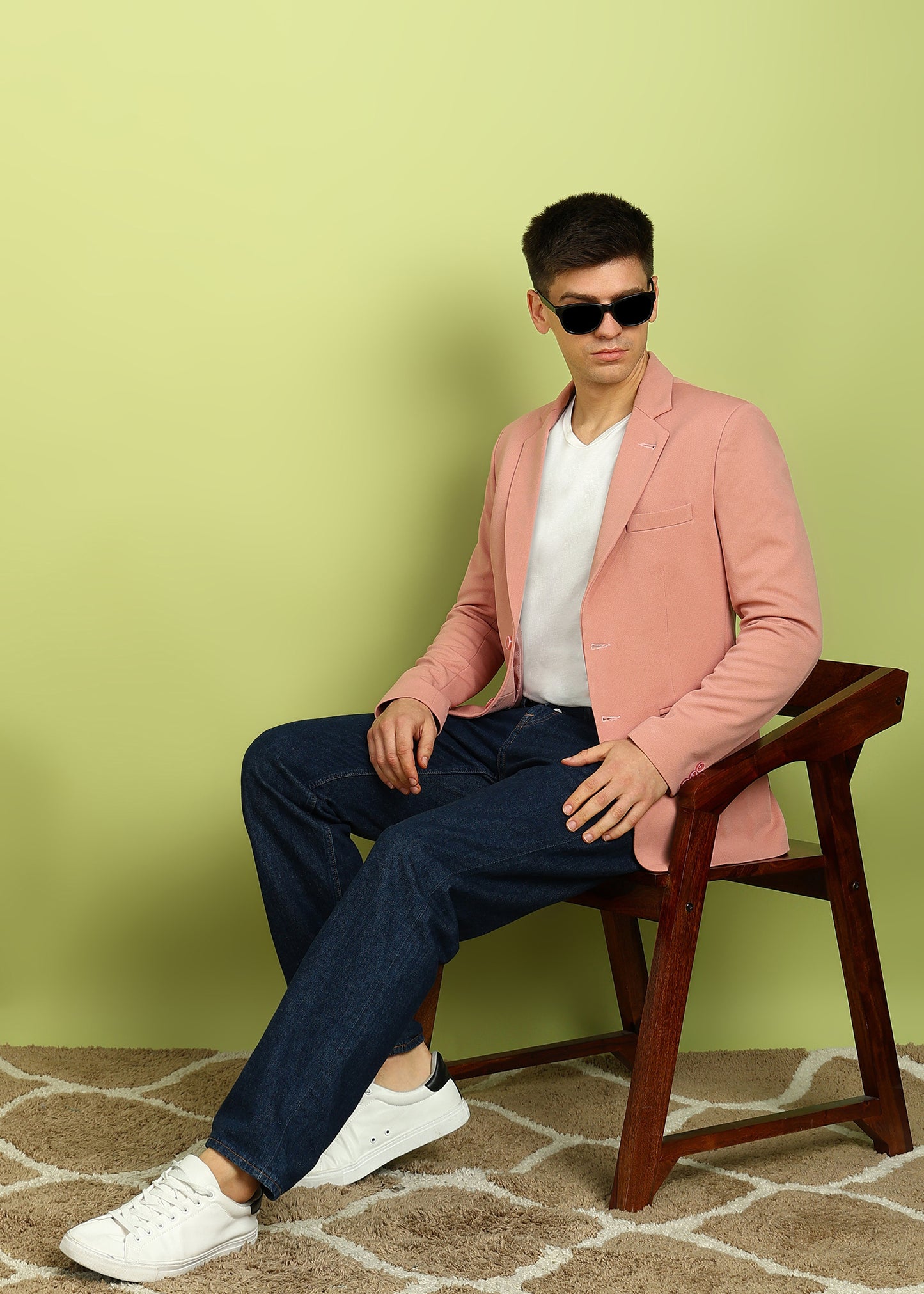 Solid Single Breasted Party Men Blazer
