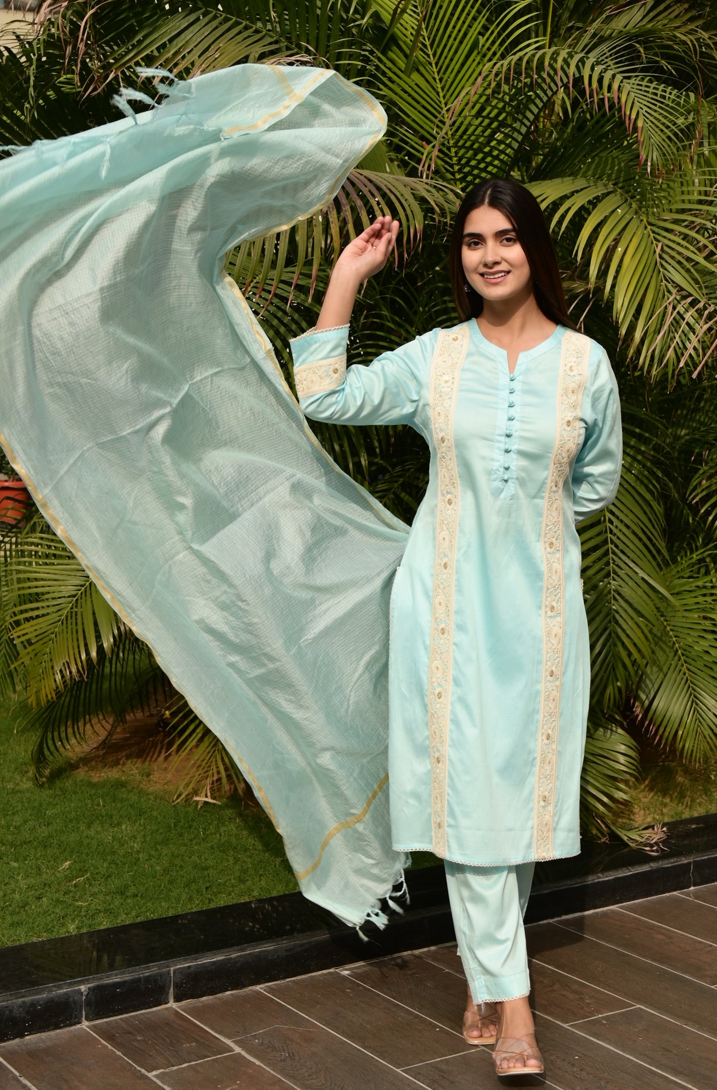 FUBAR Women Kurta Pyjama Dupatta Set