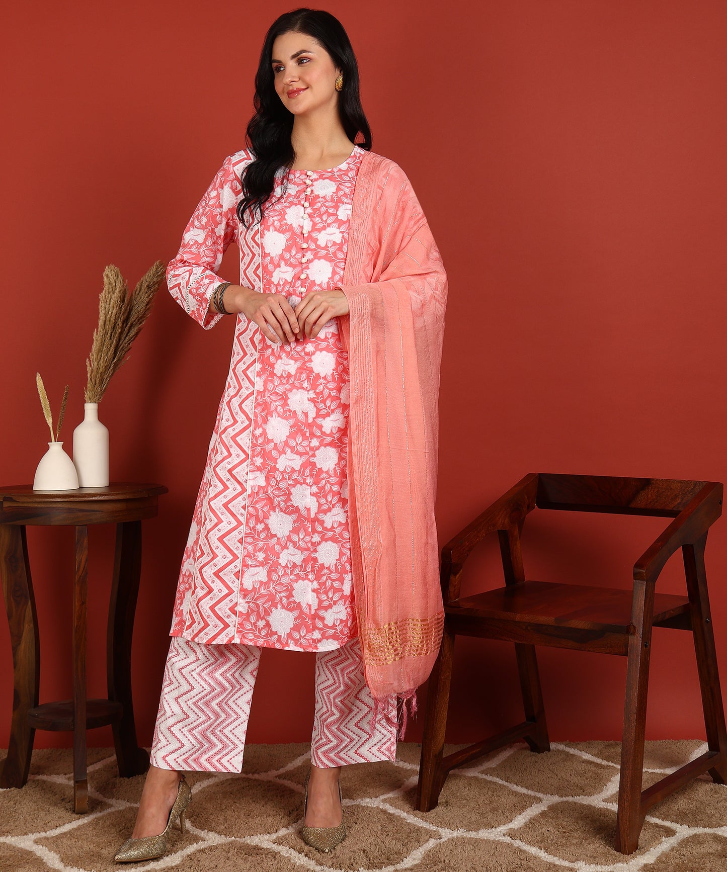 FUBAR Women Kurta Pyjama Dupatta Set