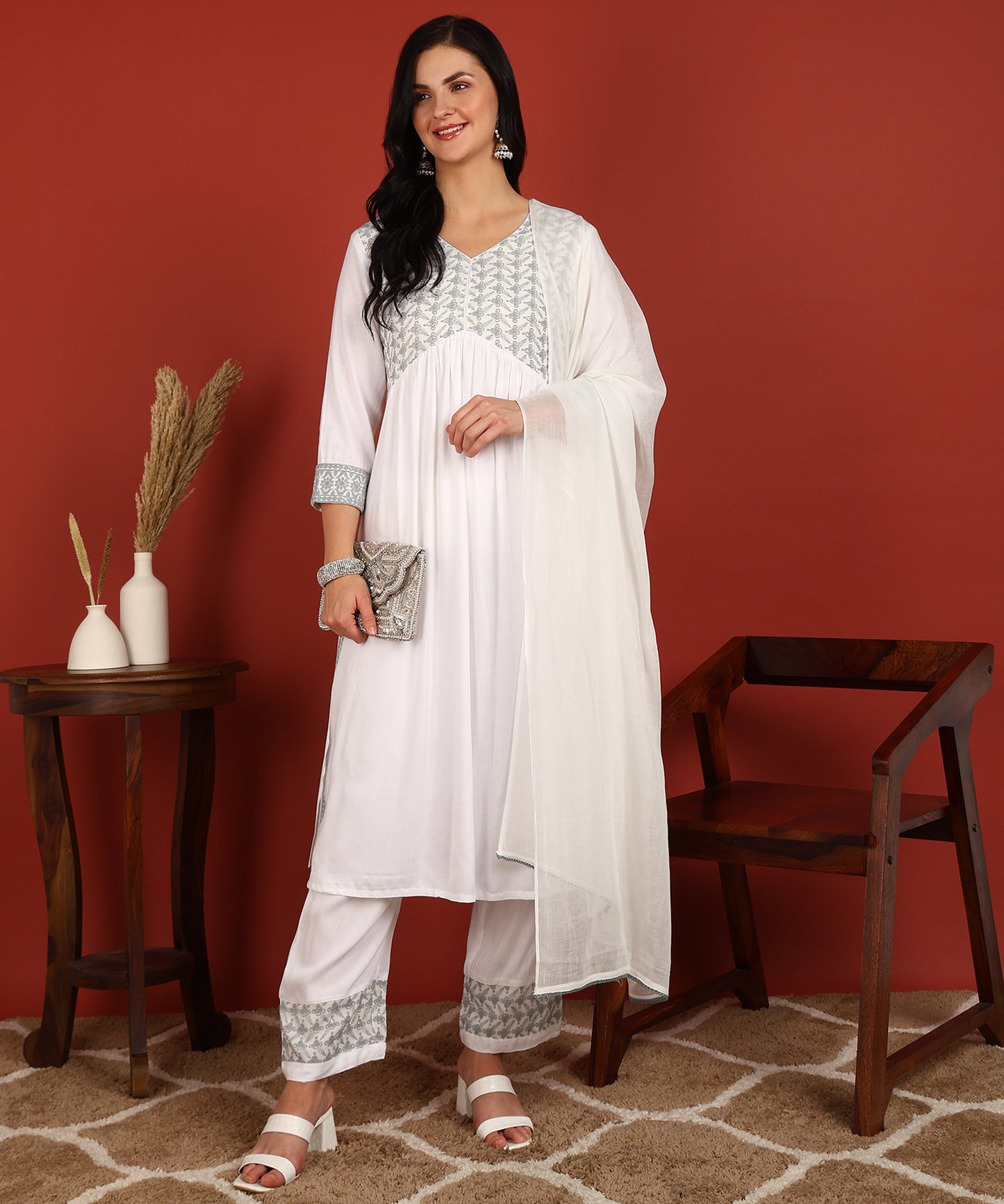 FUBAR Women Kurta Pyjama Dupatta Set