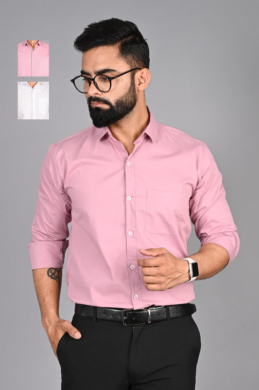 Men Solid Formal Multicolor Shirt (Pack of 2)
