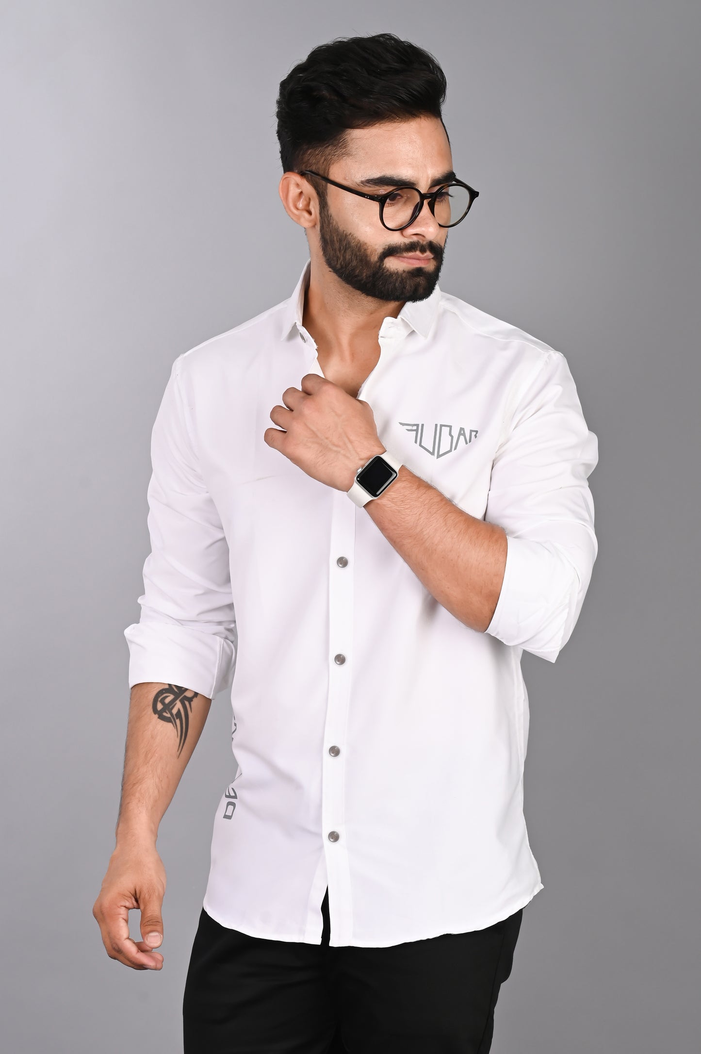 Men Solid Casual White Shirt
