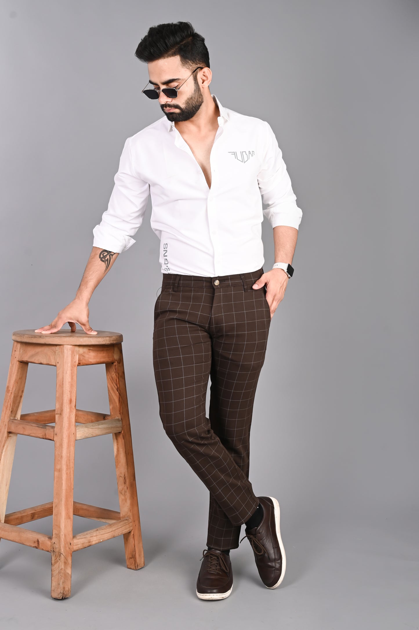 Men Solid Casual White Shirt