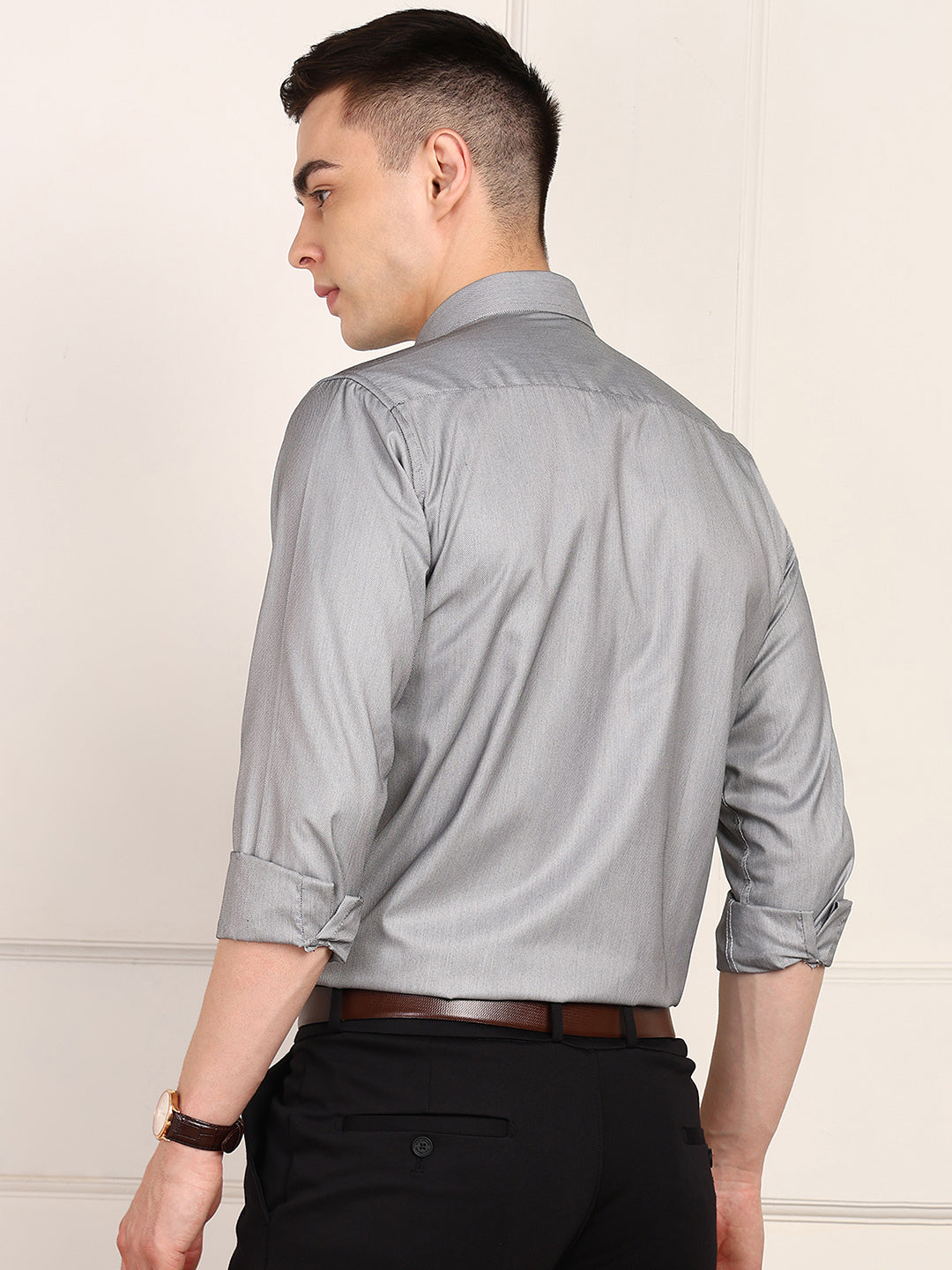 Men Self Design Formal Shirt