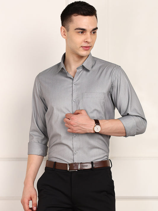 Men Self Design Formal Shirt