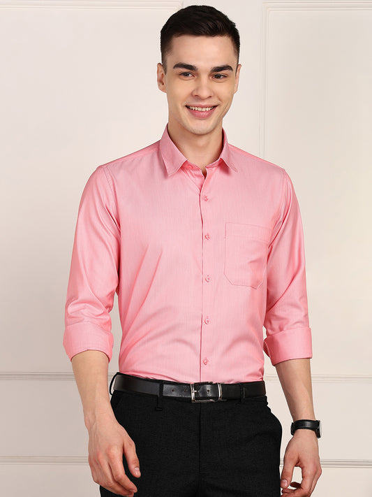 Men Self Design Formal Shirt