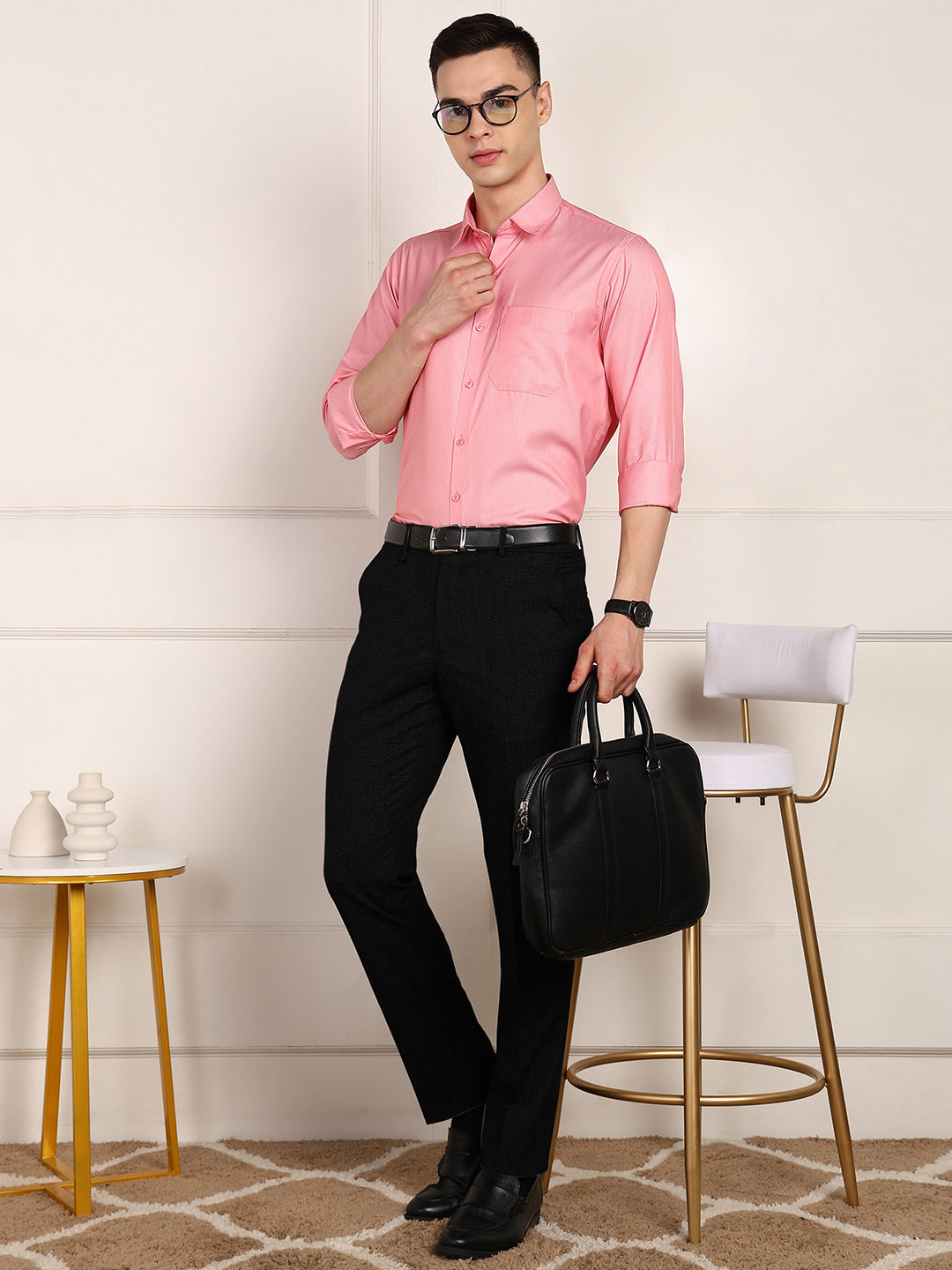 Men Self Design Formal Shirt