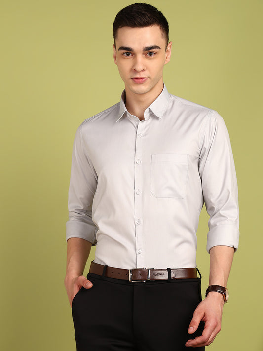 Men Self Design Formal Shirt