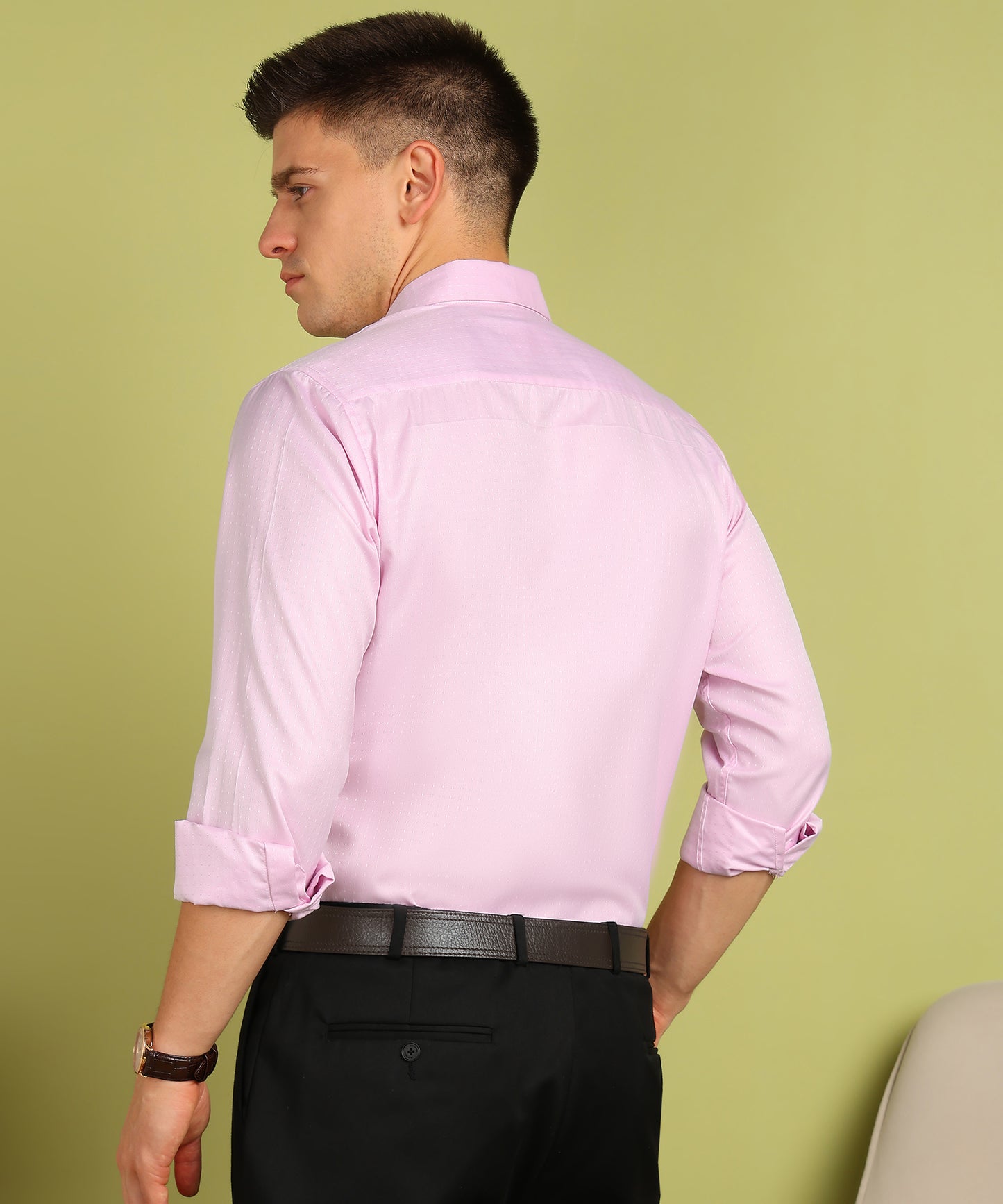 Men Self Design Formal Shirt