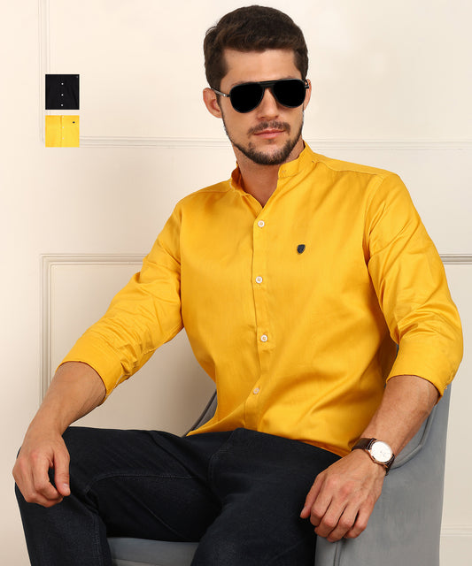 Men Solid Casual Multicolor Shirt (Pack of 2)