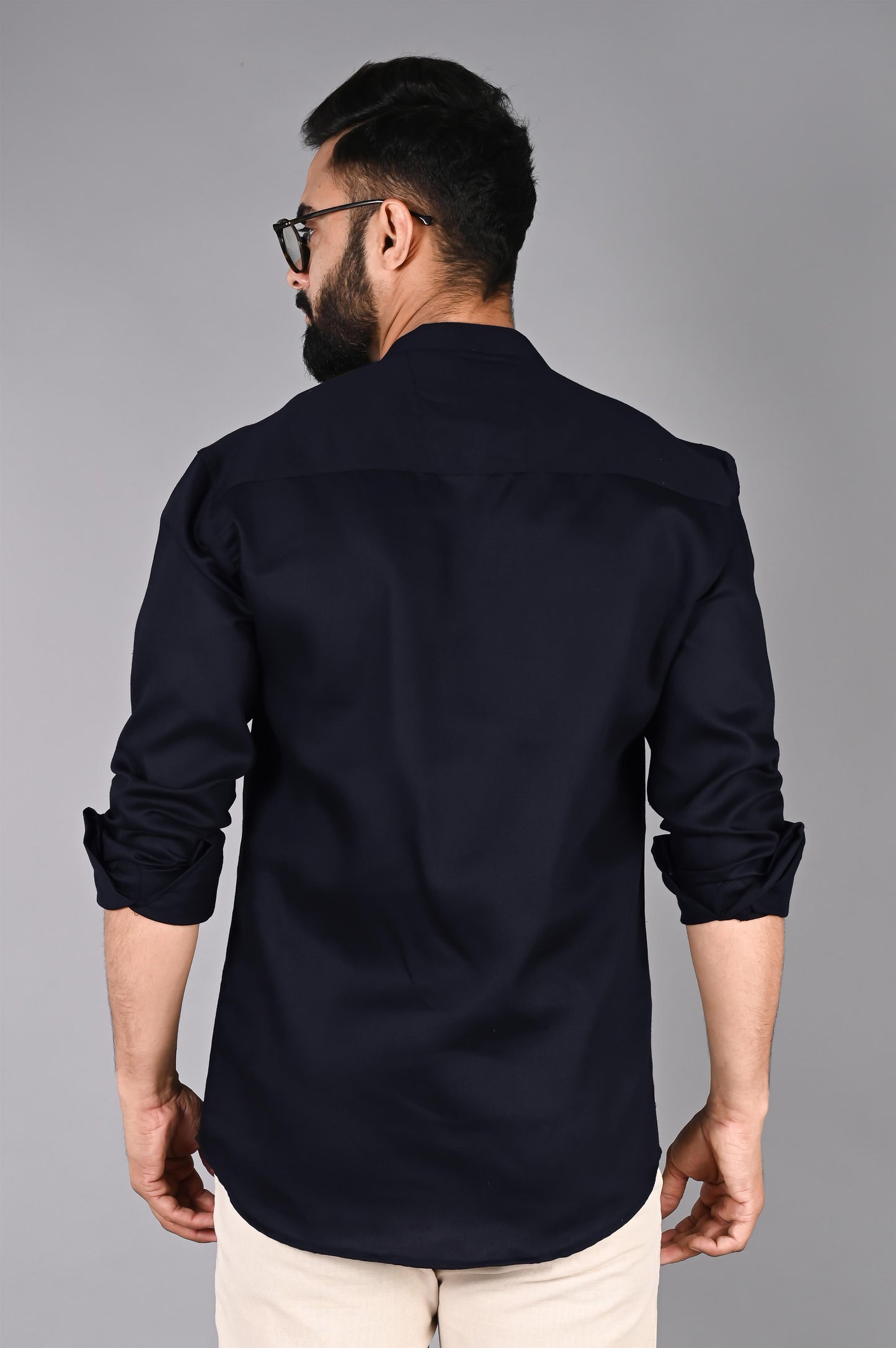 Men Solid Straight Kurta Shirt