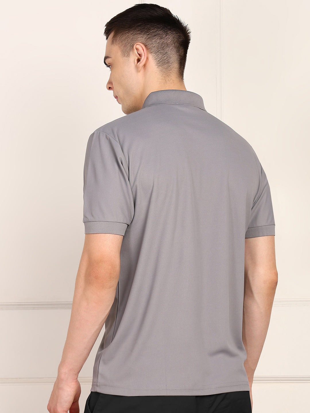 Solid Men Polo Neck T-Shirt