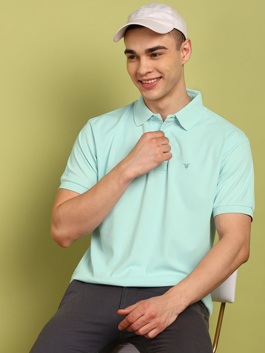 Solid Men Polo Neck T-Shirt