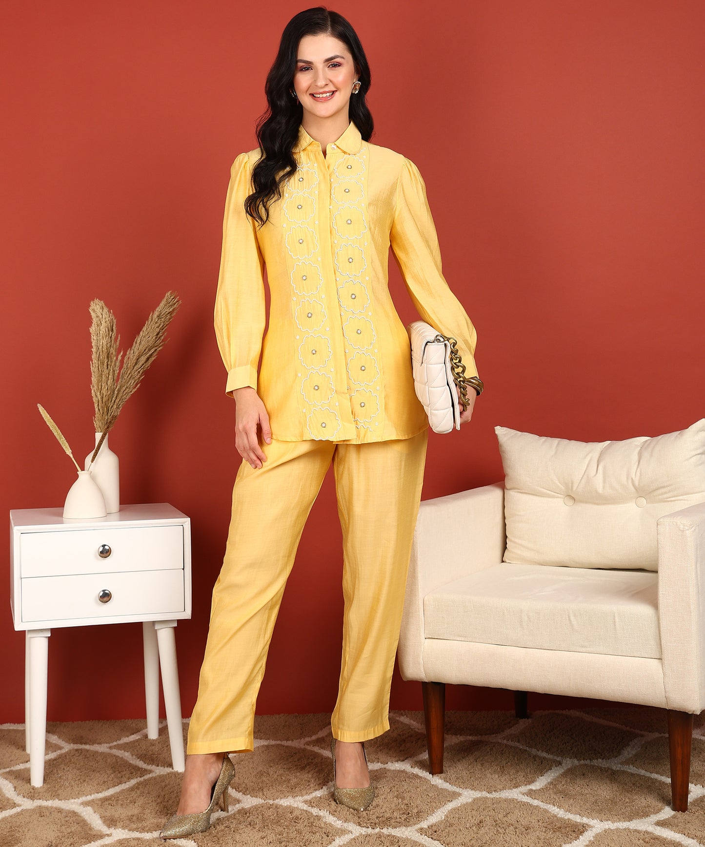 Women Shirt Pant Co-ords Set