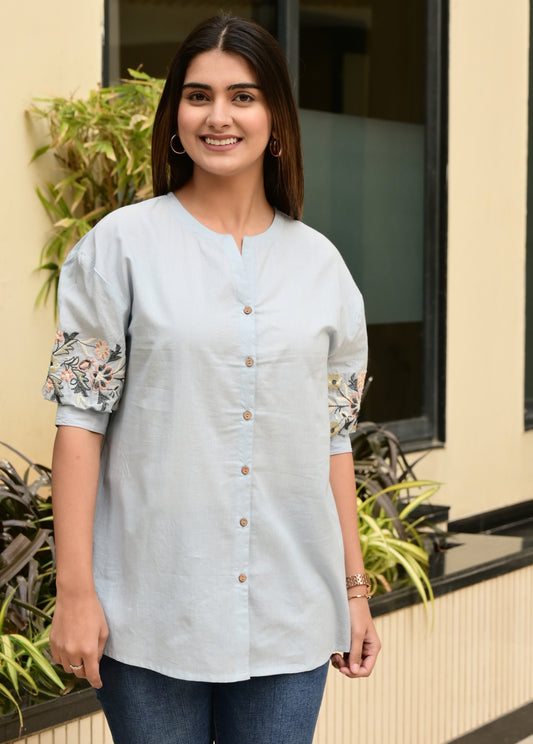 FUBAR Casual Embroidered Women Top