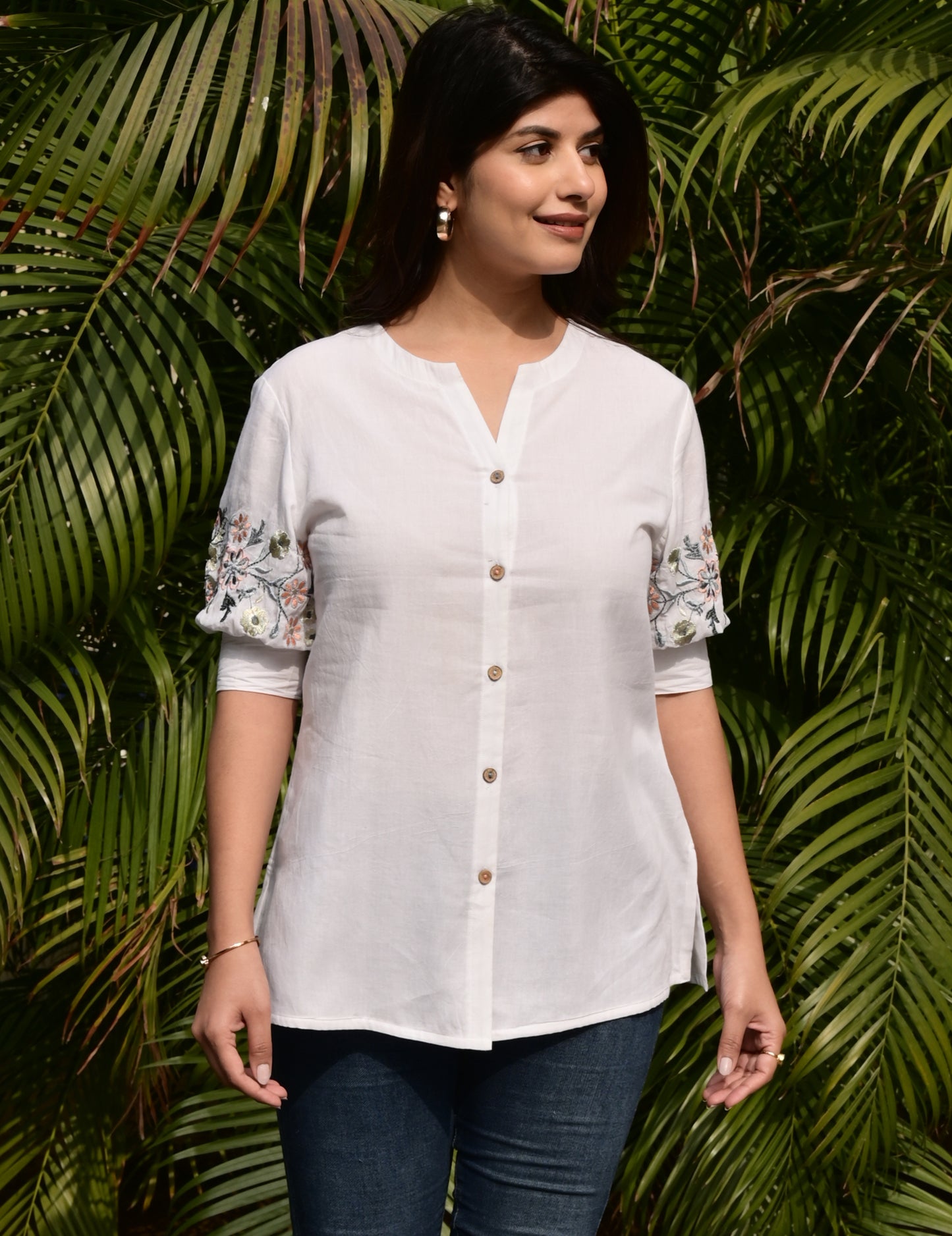 FUBAR Casual Embroidered Women Top