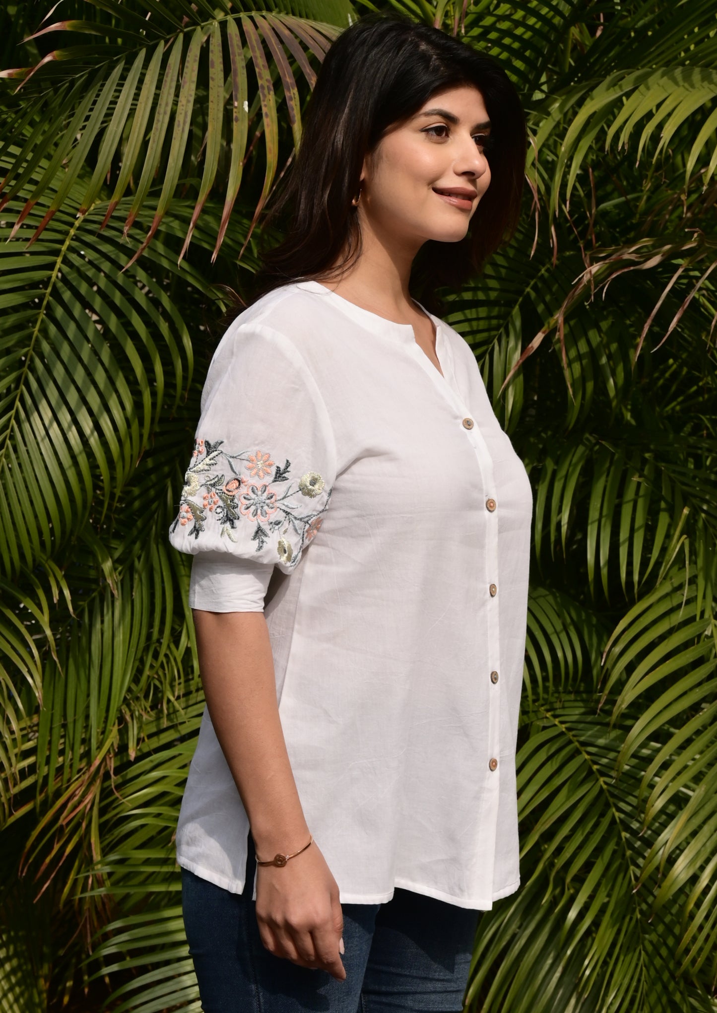 FUBAR Casual Embroidered Women Top
