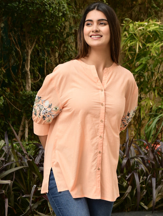FUBAR Casual Embroidered Women Top
