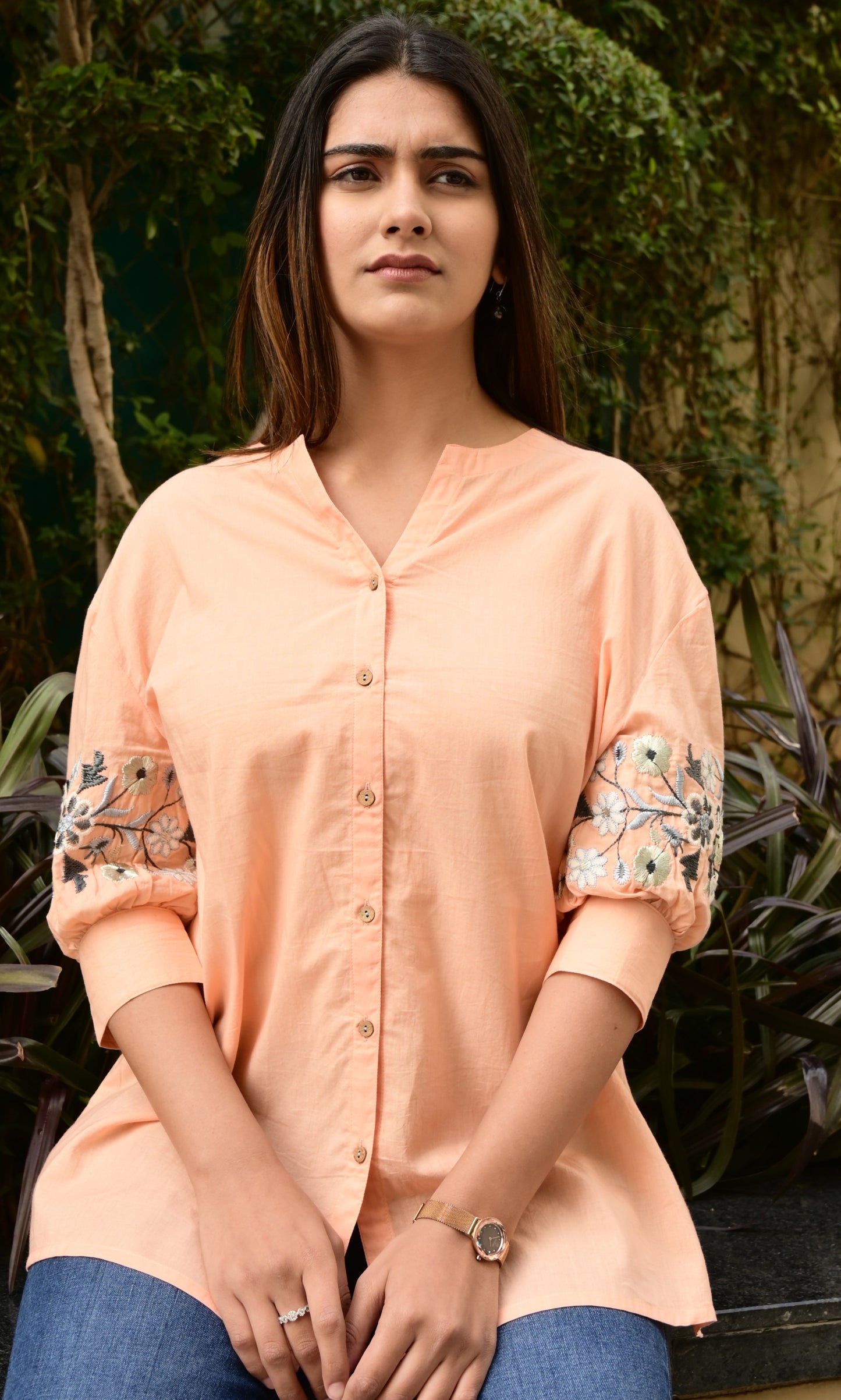 FUBAR Casual Embroidered Women Top