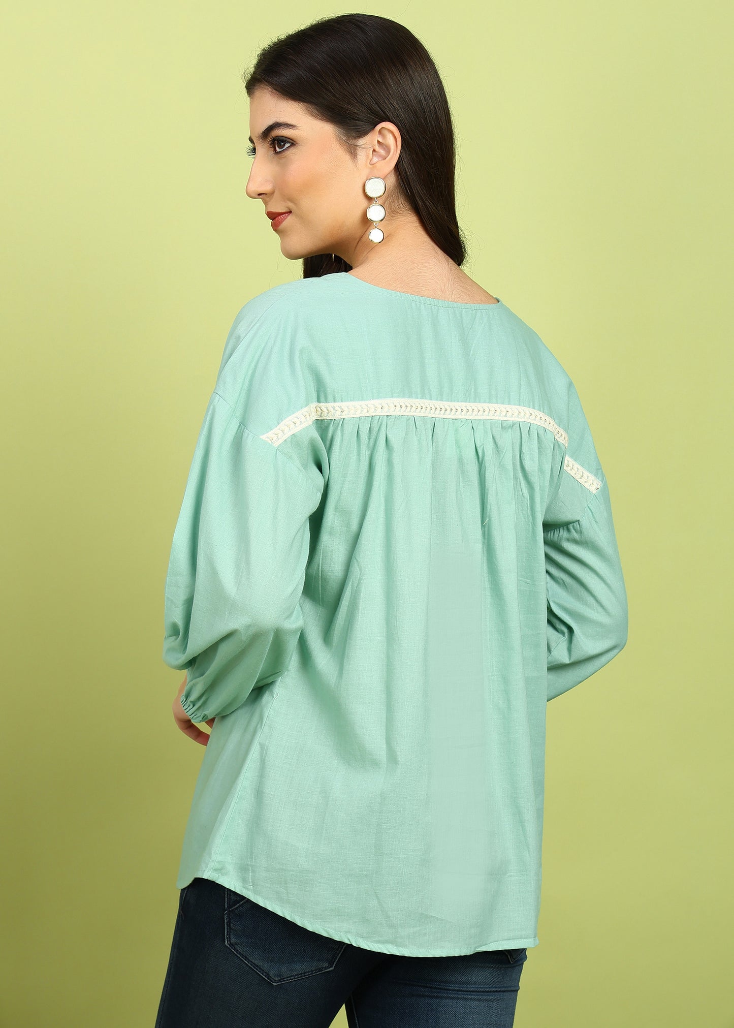 FUBAR Casual Embroidered Women Top