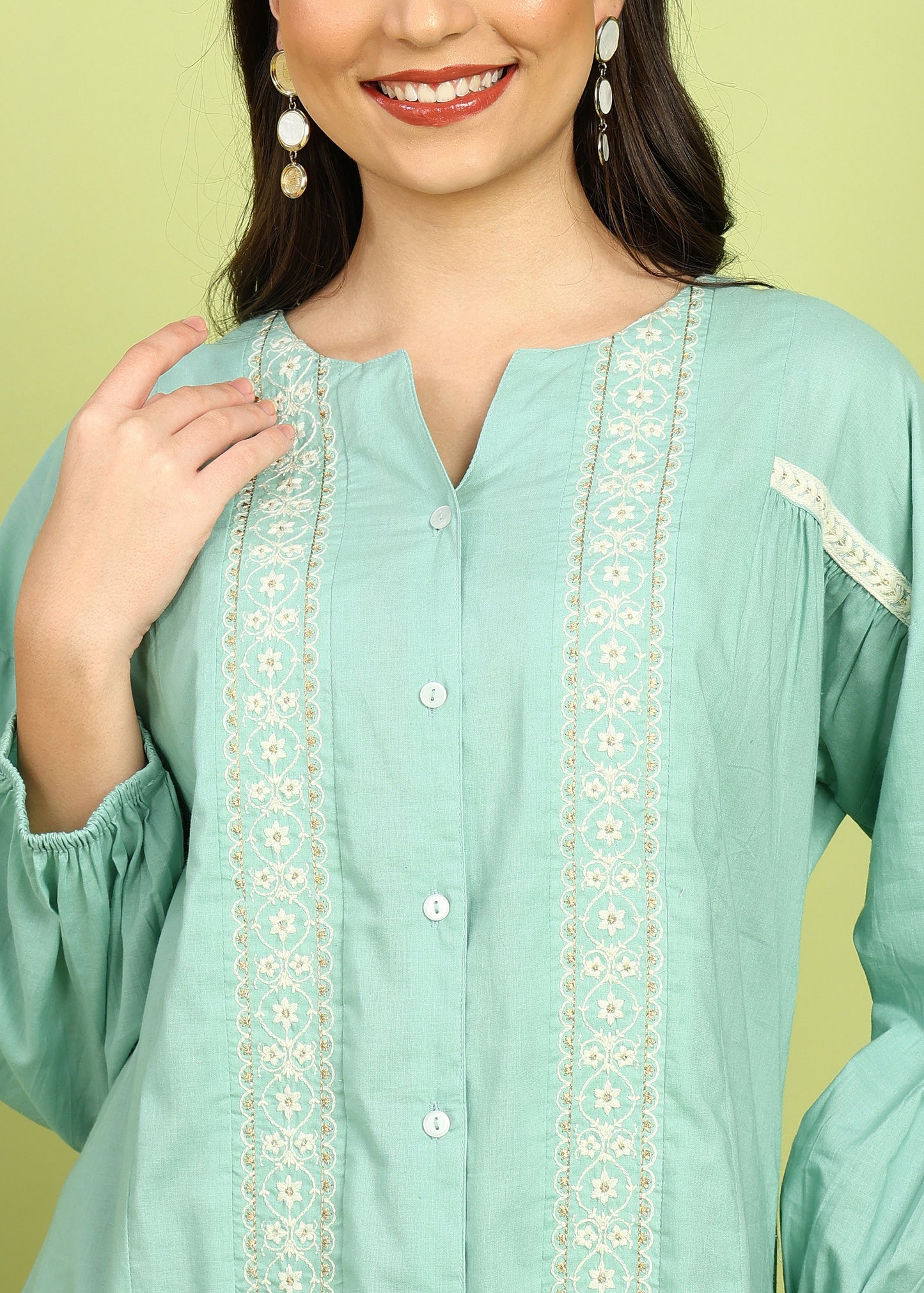 FUBAR Casual Embroidered Women Top