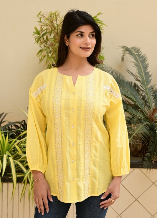FUBAR Casual Embroidered Women Top